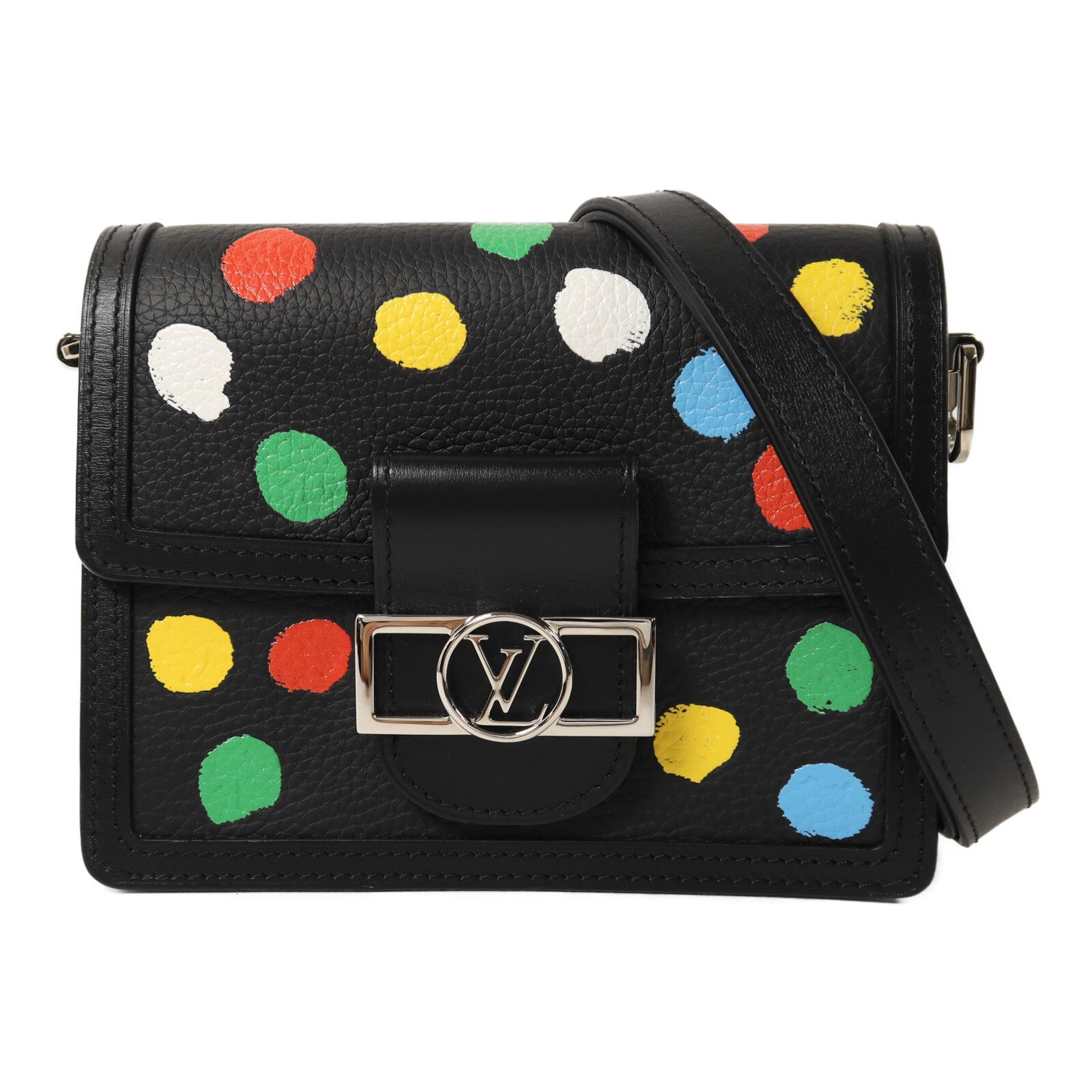 LOUIS VUITTON 牛皮皮革LV X YK Dauphine Mini銀扣肩背袋