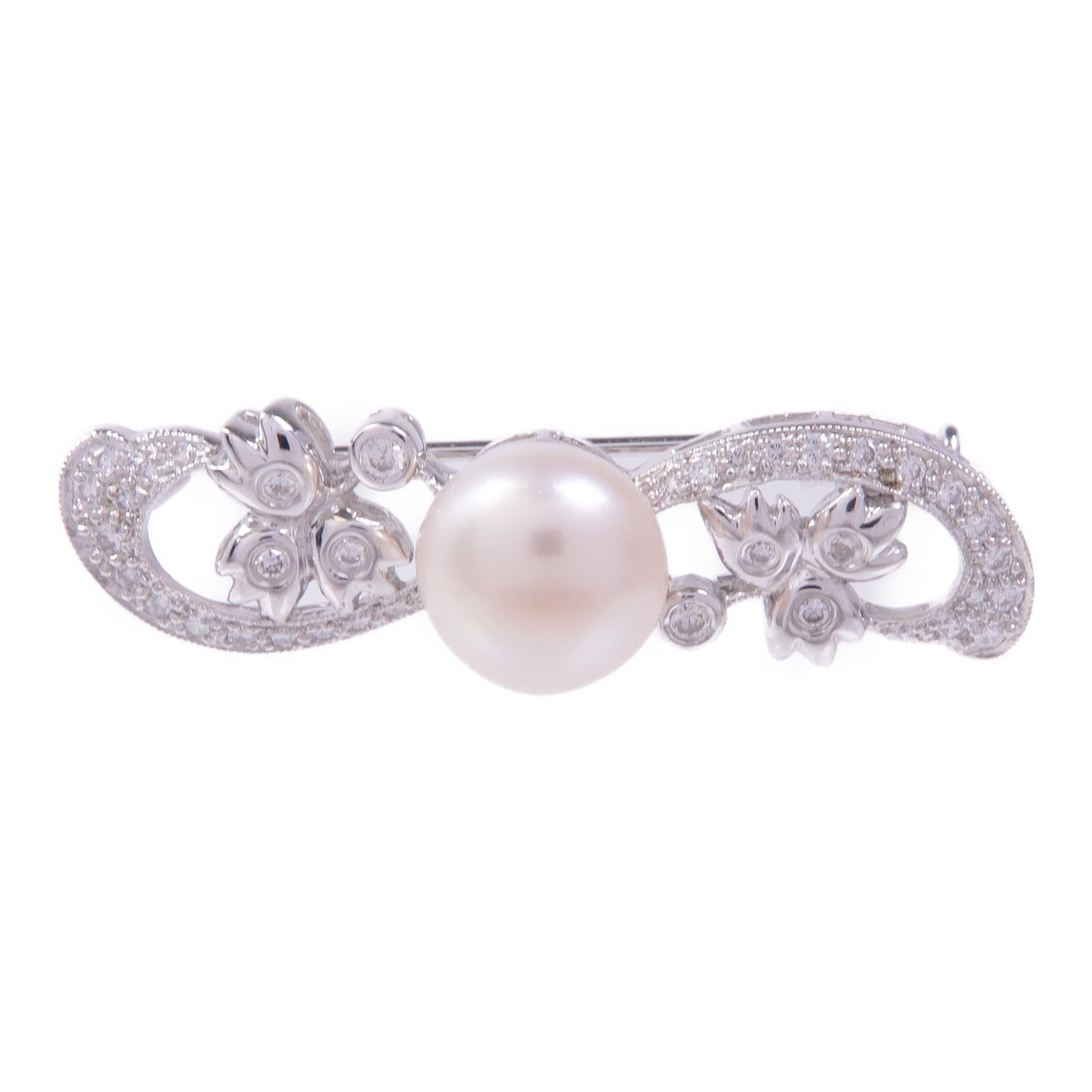 JEWELRY 18K白金Diamond Pearl Brooch鑽石/珍珠胸針