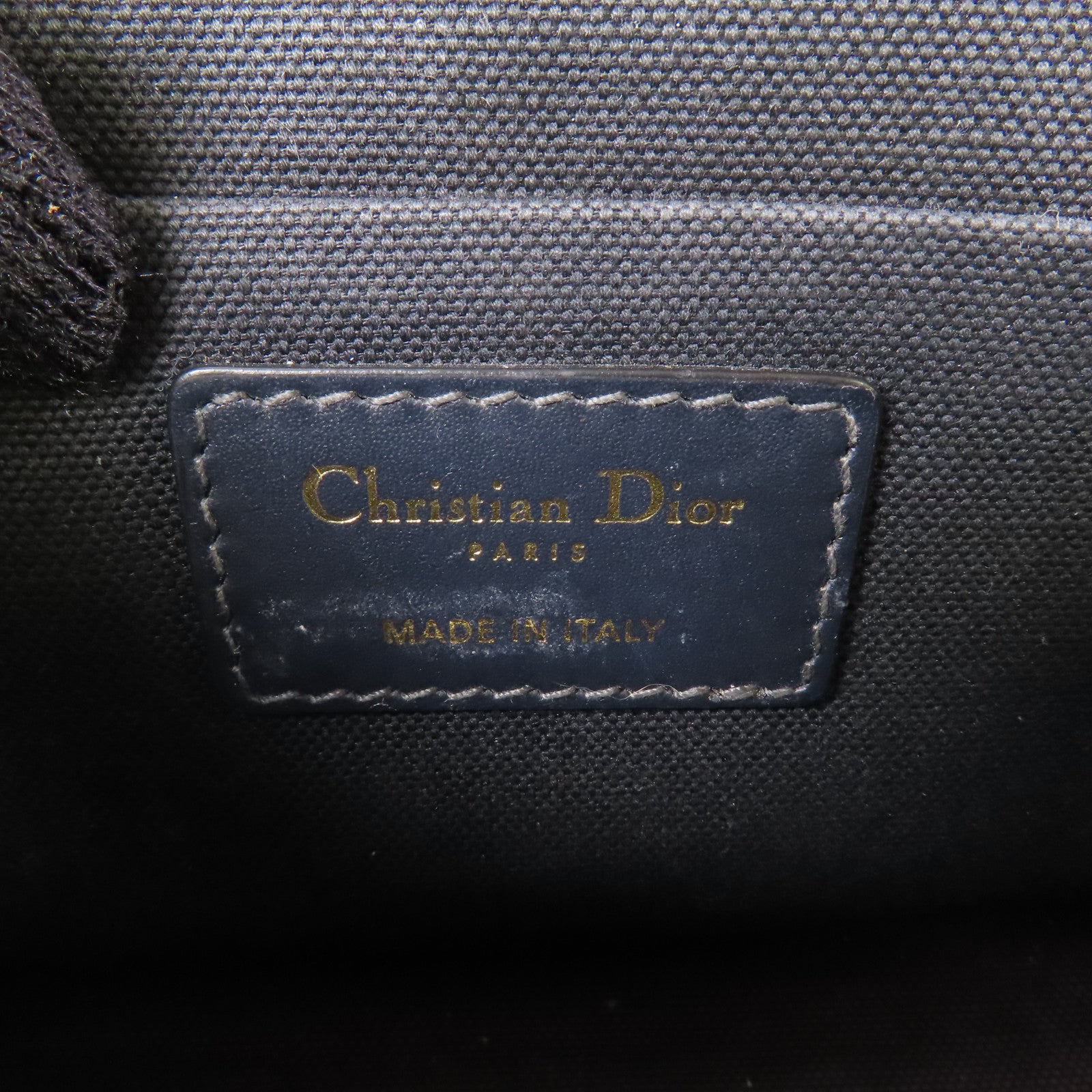 Dior 帆布/皮革30 Montaigne金扣手挽肩背兩用袋藍色