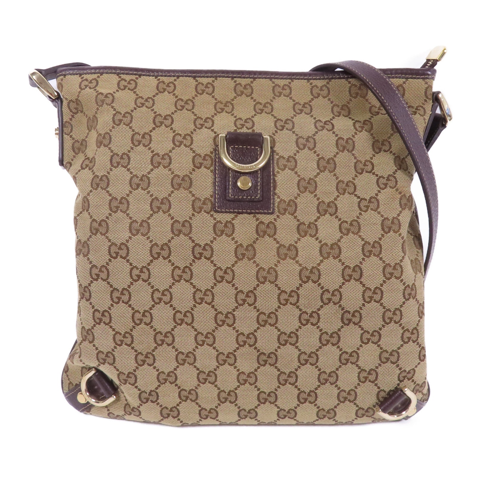 GUCCI 帆布Shoulder Bag金扣肩背袋