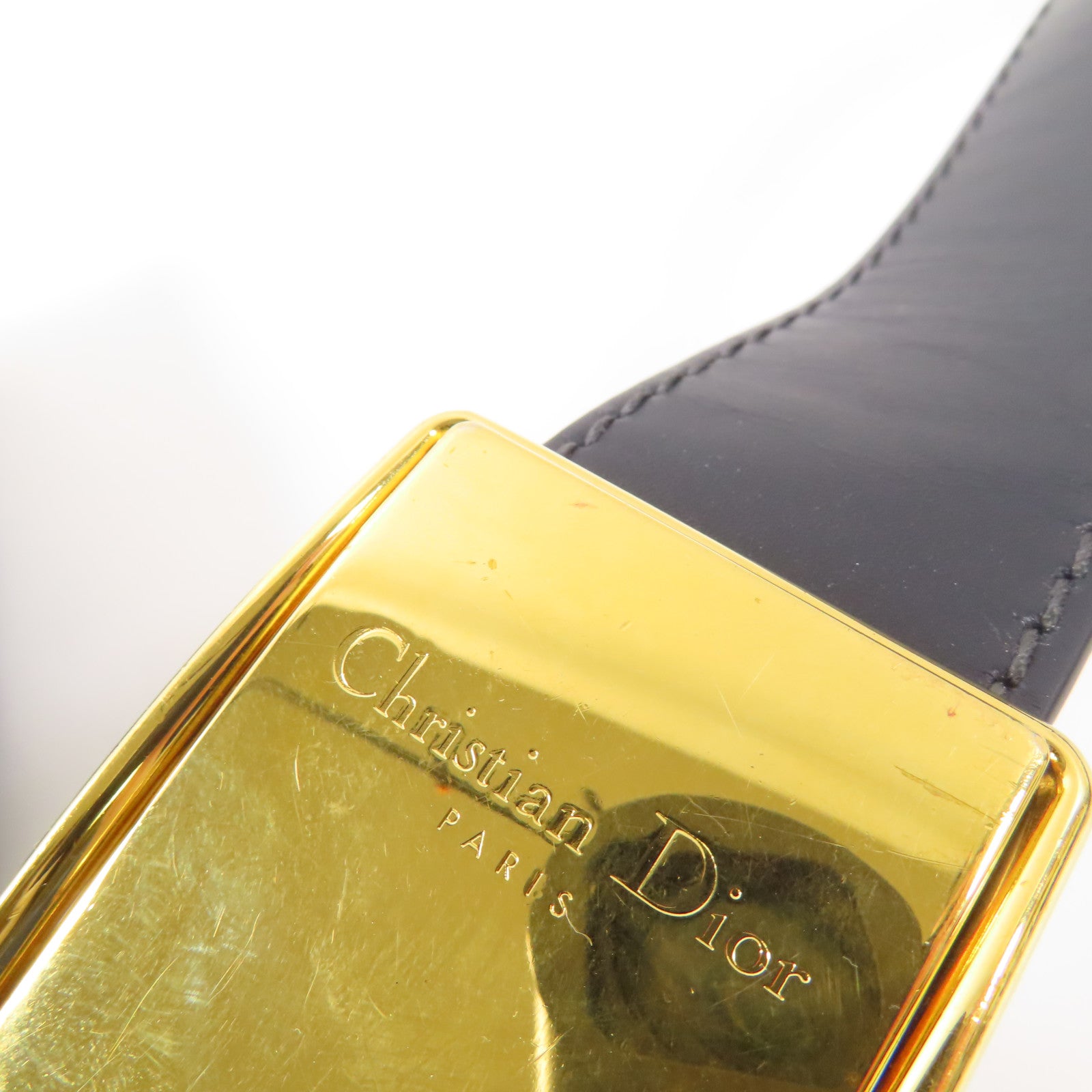 Dior 帆布/皮革30 Montaigne金扣手挽肩背兩用袋藍色