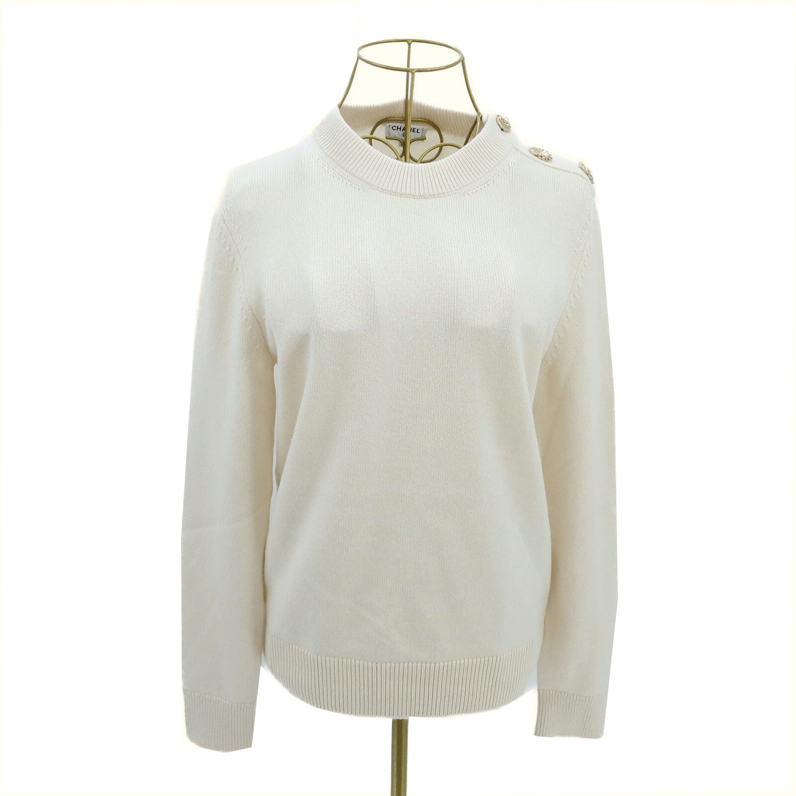 CHANEL Cashmere Buttoned Knit Sweater針織