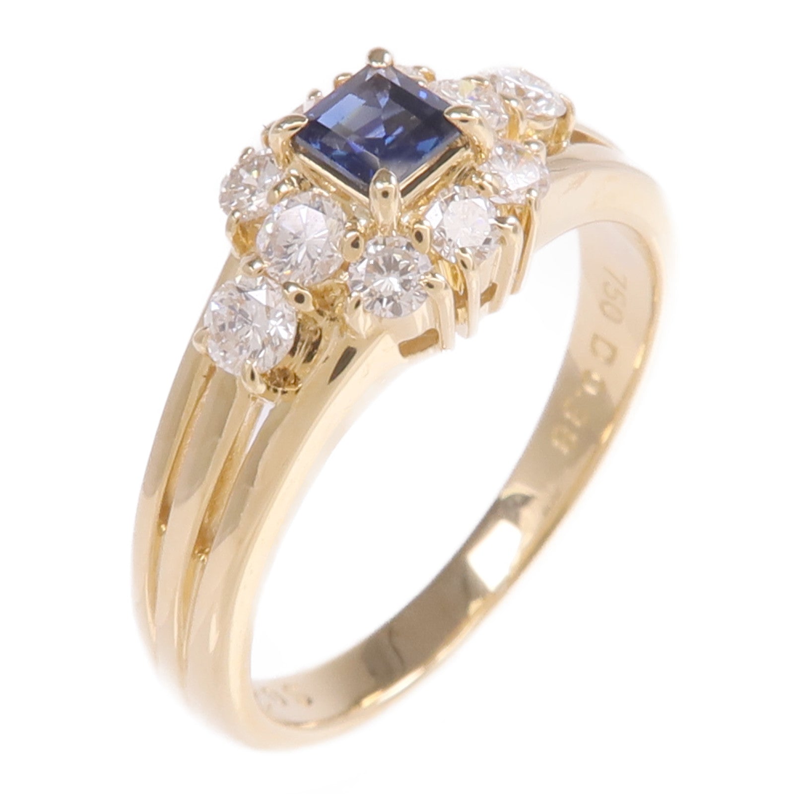 JEWELRY 18K黃金Sapphire Diamond Ring藍寶石/鑽石戒指US#6.25