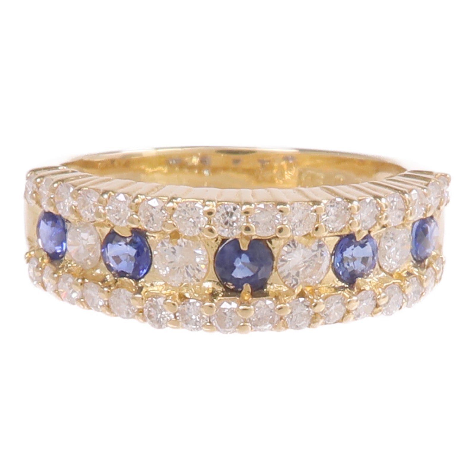 JEWELRY 18K黃金Sapphire Diamond Ring藍寶石/鑽石戒指US#6.75