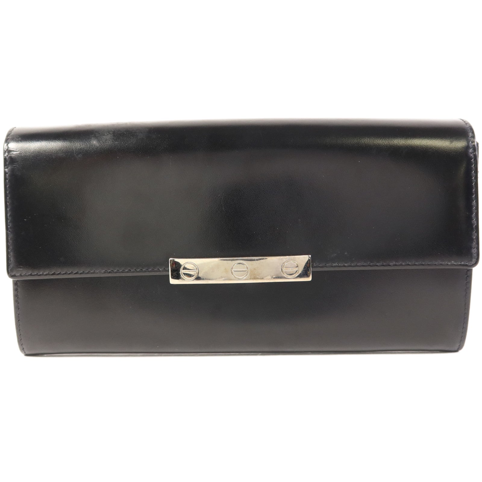 CARTIER 牛皮皮革Long Wallet銀扣長錢包