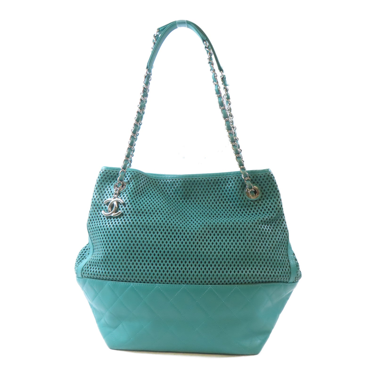 CHANEL (PRICE DOWN) Quilted CC SHW Chain Shoulder Handbag Lambskin Leather Green