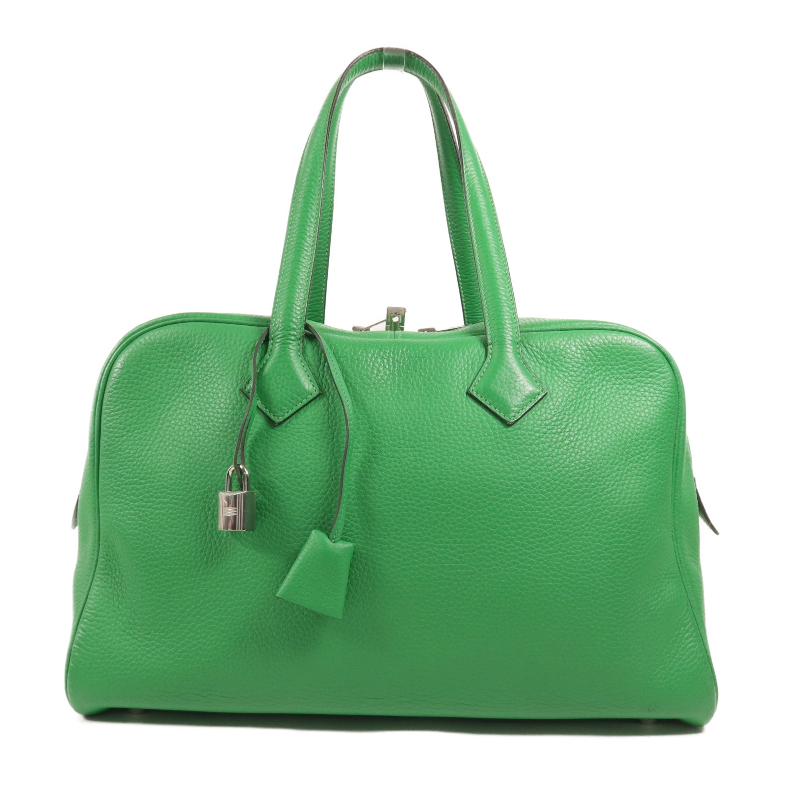 HERMES Clemence皮革Victoria銀扣肩背袋