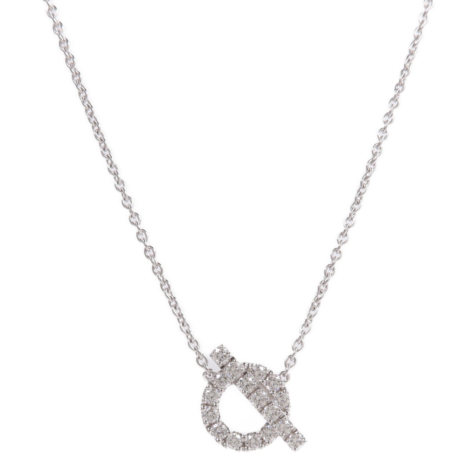 HERMES 18K白金Finesse Pendant鑽石項鍊