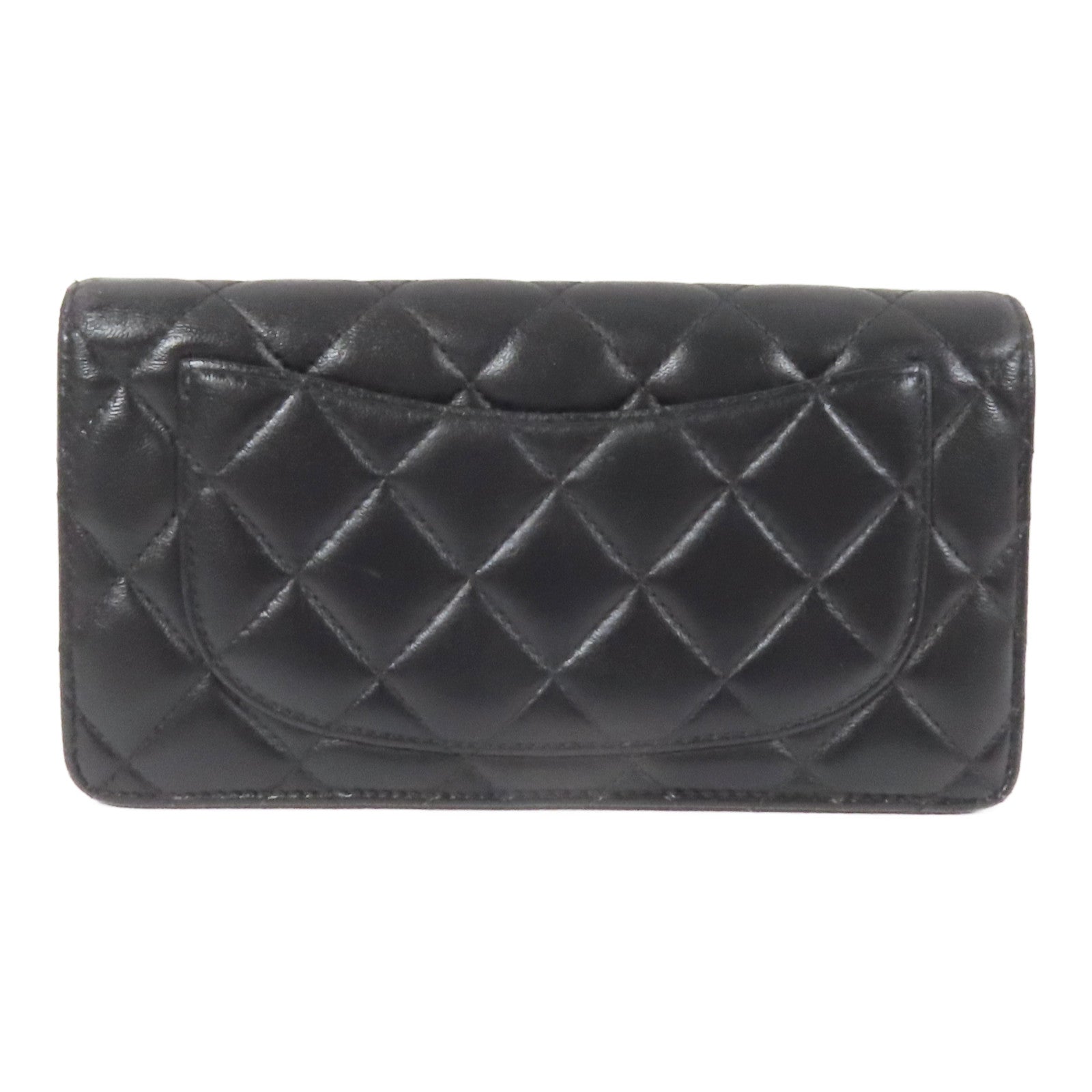 CHANEL 羊皮皮革Long Wallet銀扣長錢包