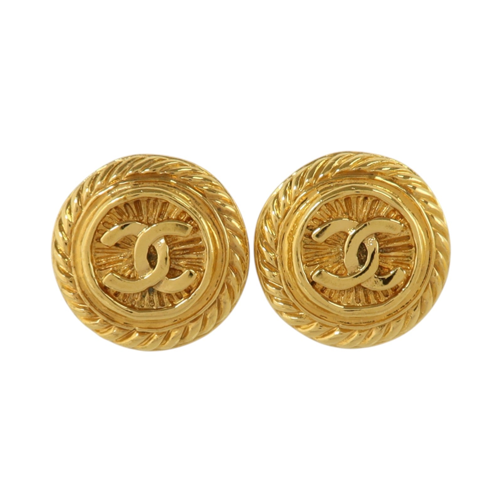 CHANEL 金屬Vintage Earring金扣耳環