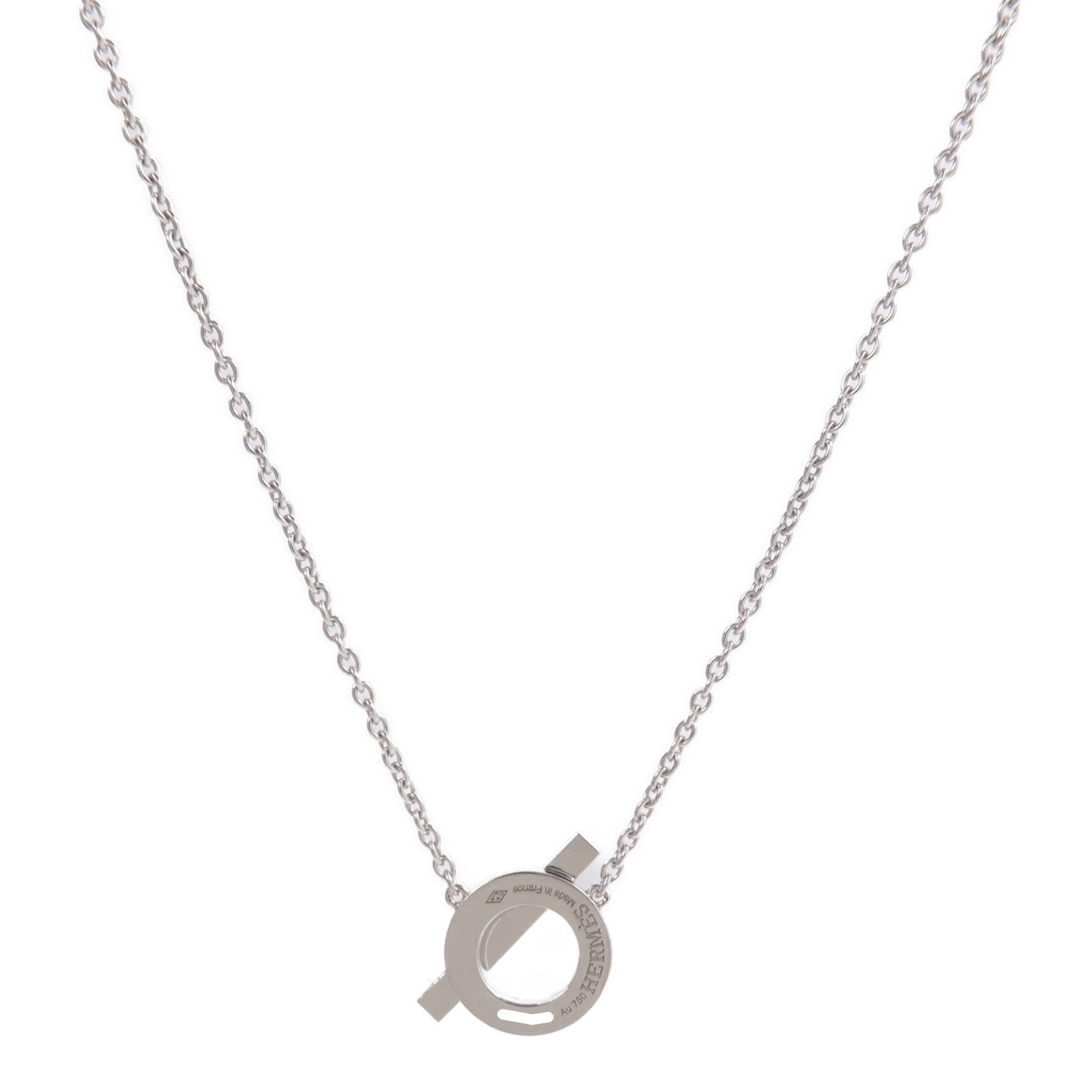 HERMES 18K白金Finesse Pendant鑽石項鍊