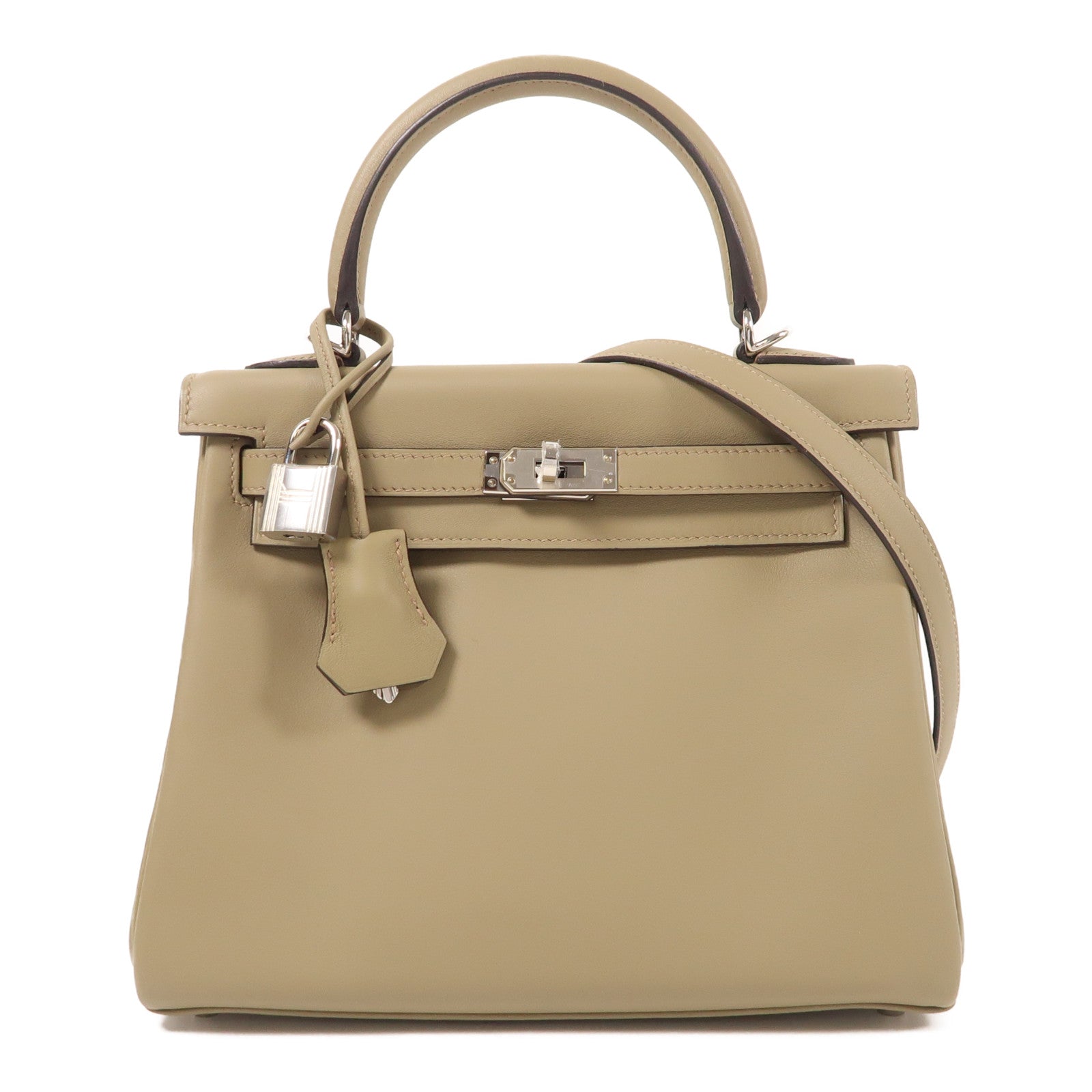 HERMES Swift皮革Kelly 25銀扣手挽肩背兩用袋