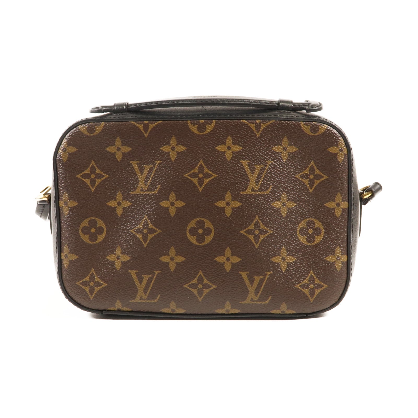 LOUIS VUITTON Monogram Saintonge金扣手挽袋棕色