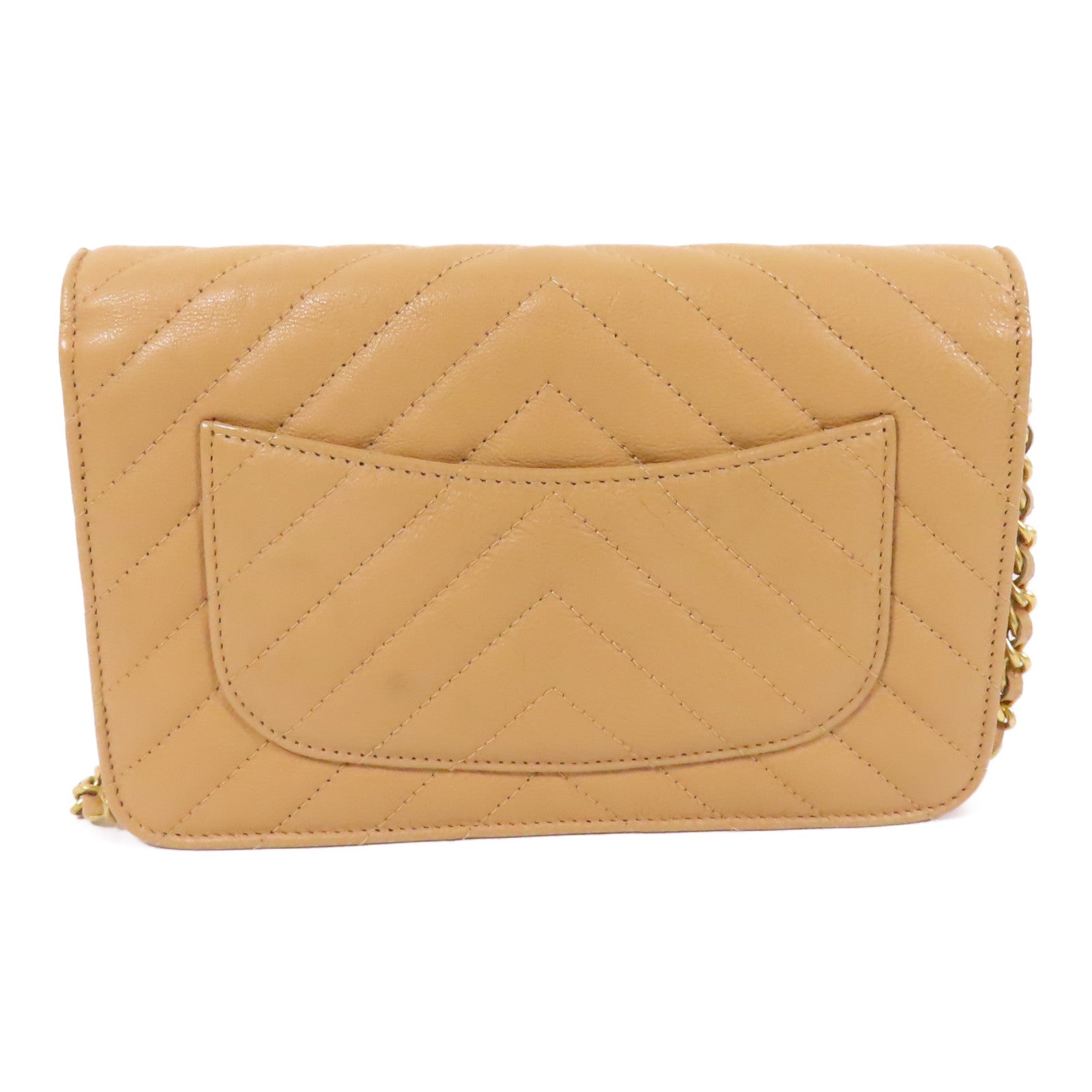 CHANEL 牛皮皮革Wallet On Chain金扣鏈帶肩背袋