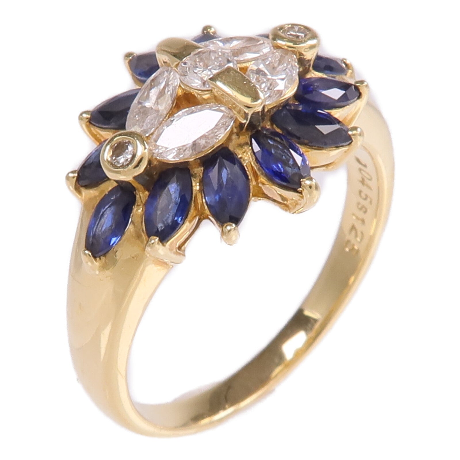 JEWELRY 18K黃金Sapphire Diamond Ring藍寶石/鑽石戒指US#7
