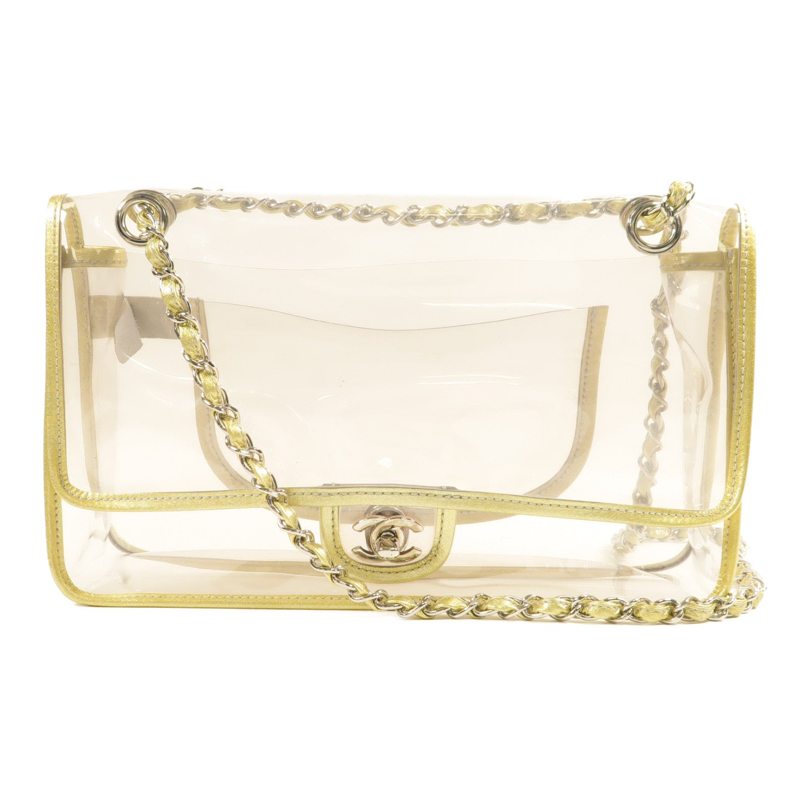 CHANEL PVC Chain Shoulder鏈帶肩背袋