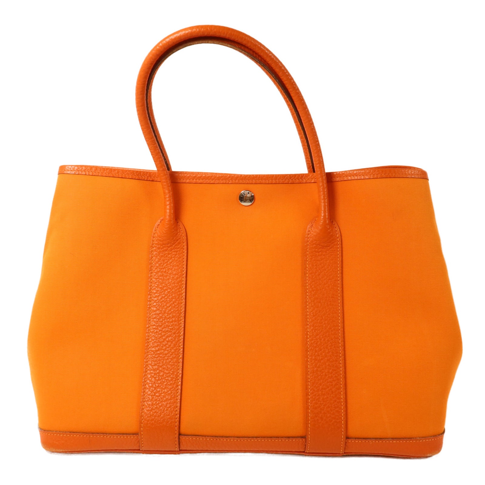 HERMES 帆布Garden Party PM手挽袋Orange