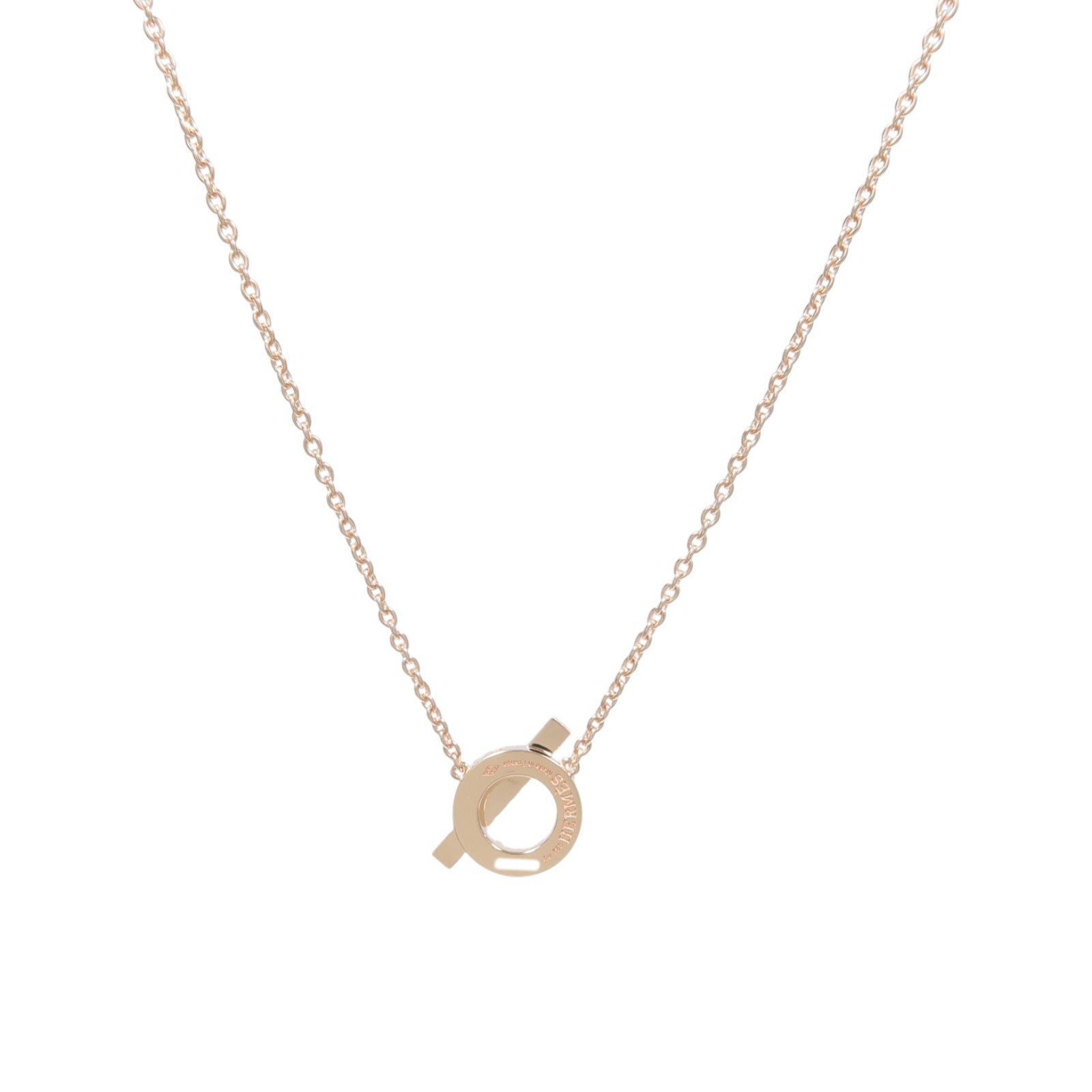 HERMES 18K玫瑰金Finesse Pendant鑽石項鍊