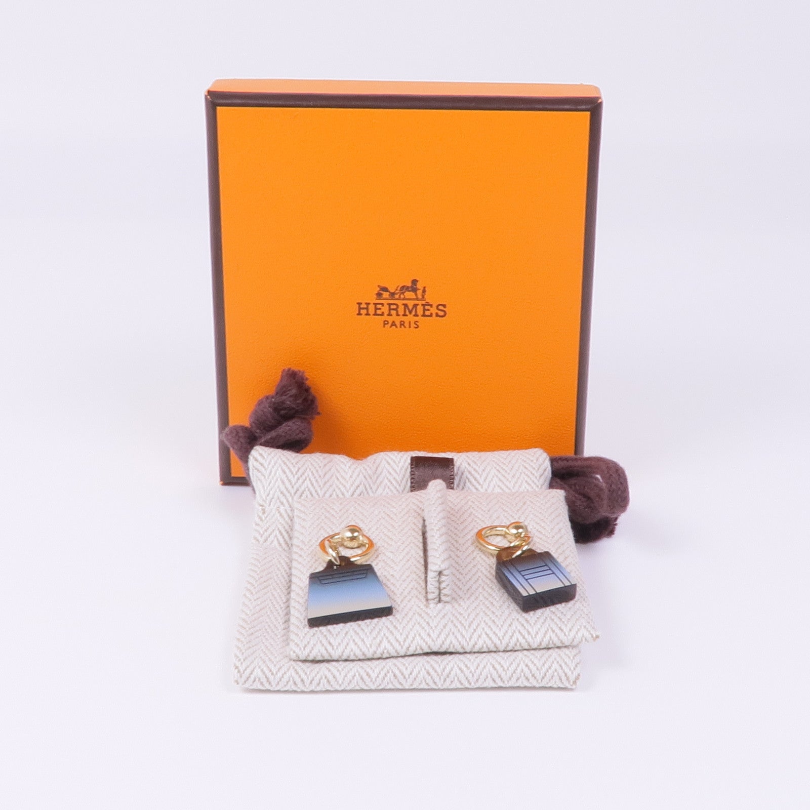 HERMES 水牛角/金屬Amulette Maroquinier Earrings耳環