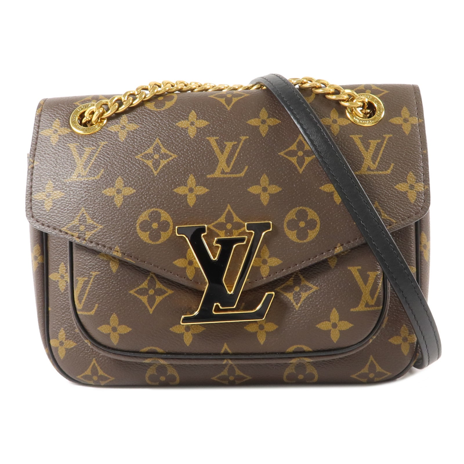 LOUIS VUITTON Monogram Passy金扣肩背袋棕色