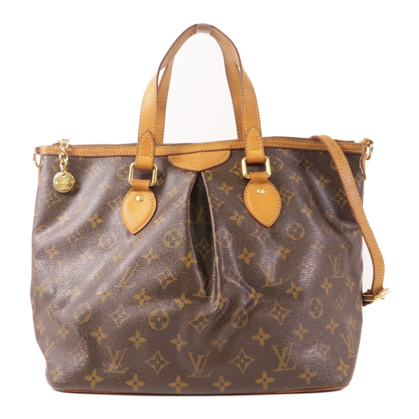 LOUIS VUITTON LV GHW Palermo PM 2 Way Shoulder Bag M40145 Monogram Brown