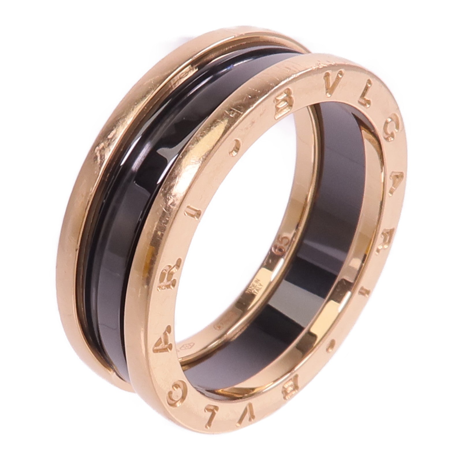 BVLGARI 18K玫瑰金/陶瓷B.zero1 Ring戒指
