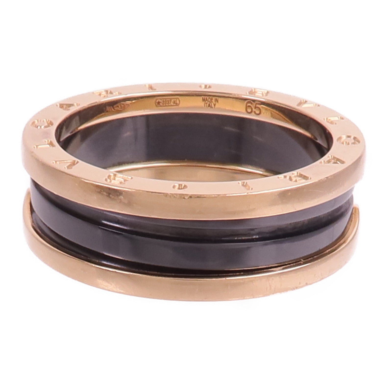 BVLGARI 18K玫瑰金/陶瓷B.zero1 Ring戒指