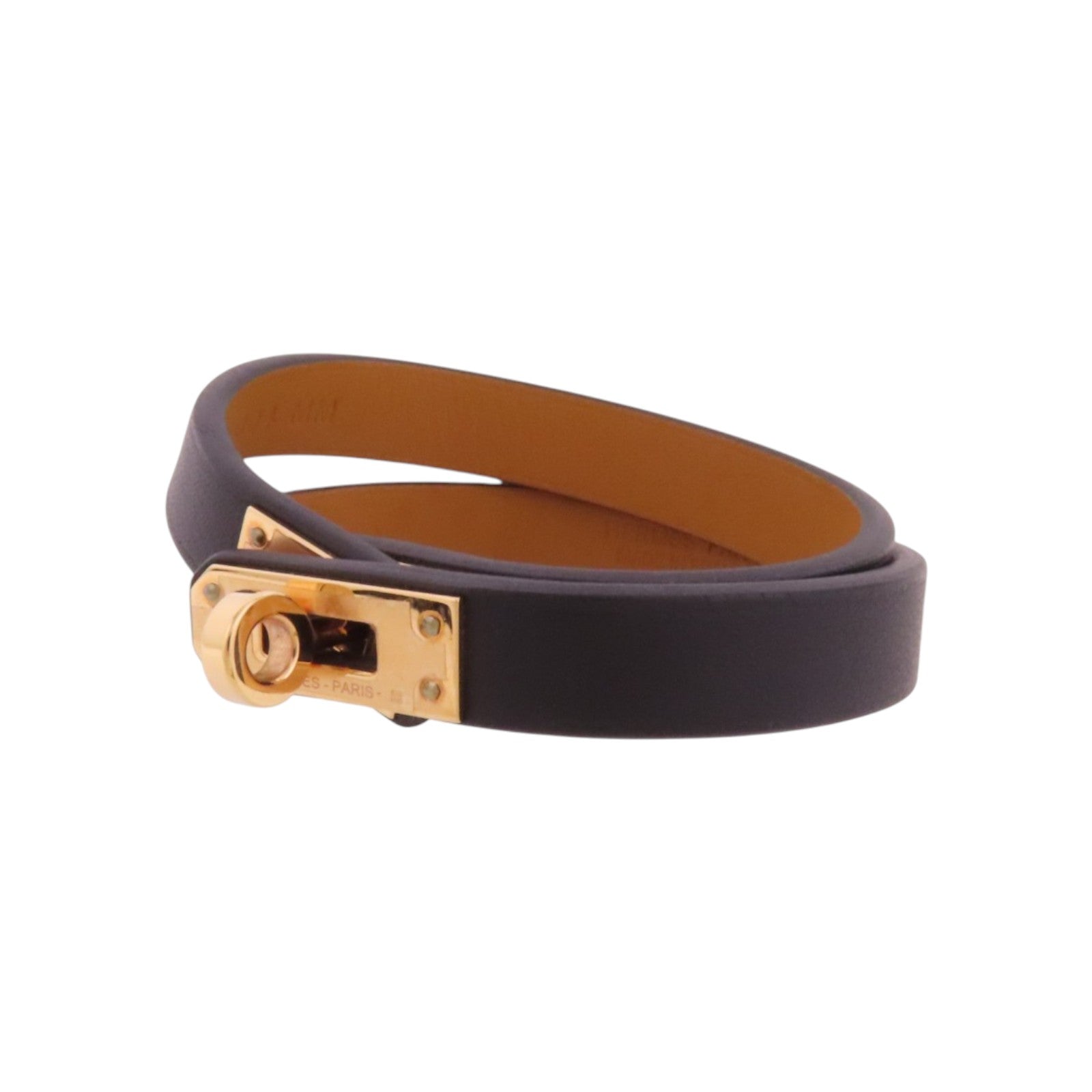 HERMES Swift皮革Kelly Double Tour Bracelet金扣手鐲