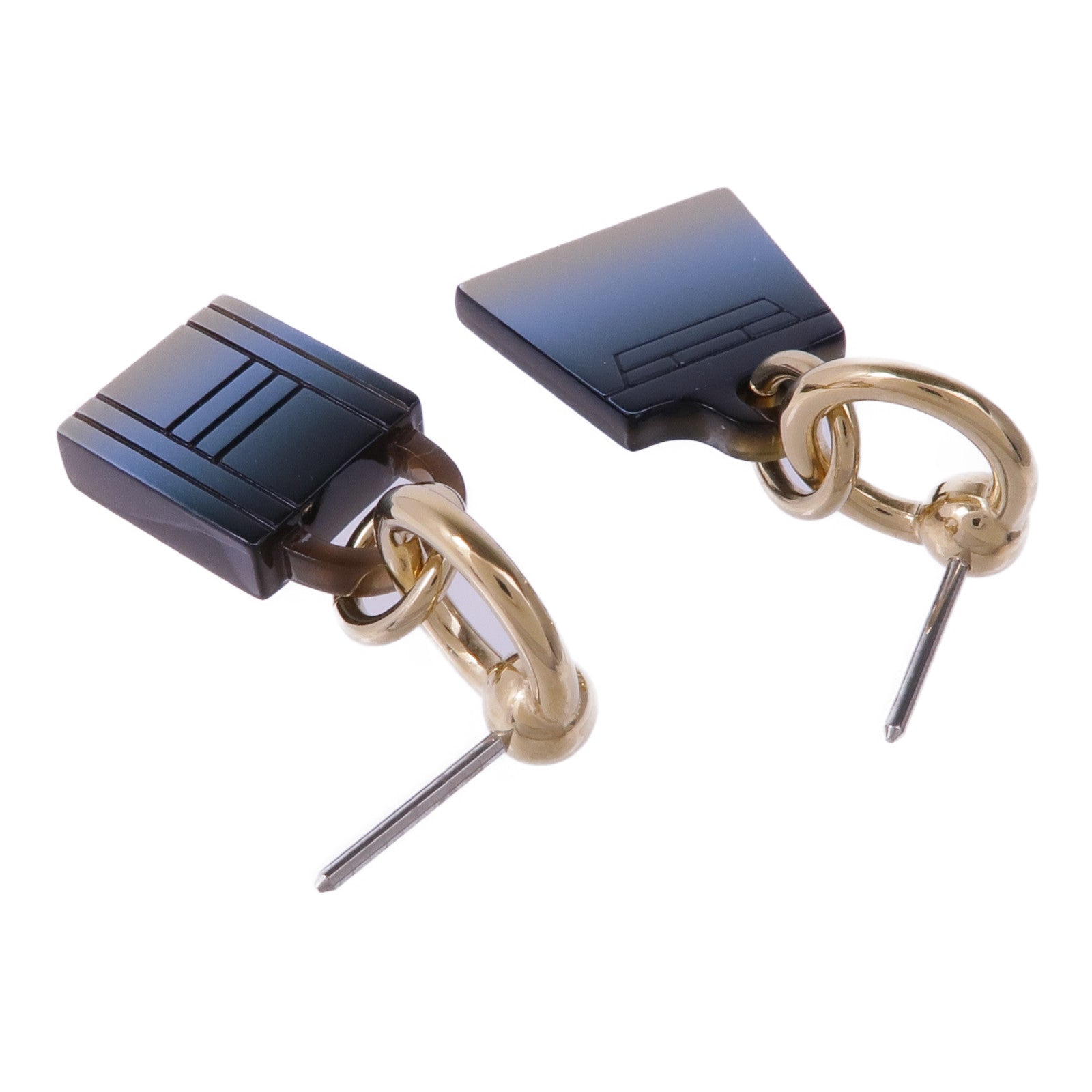 HERMES 水牛角/金屬Amulette Maroquinier Earrings耳環