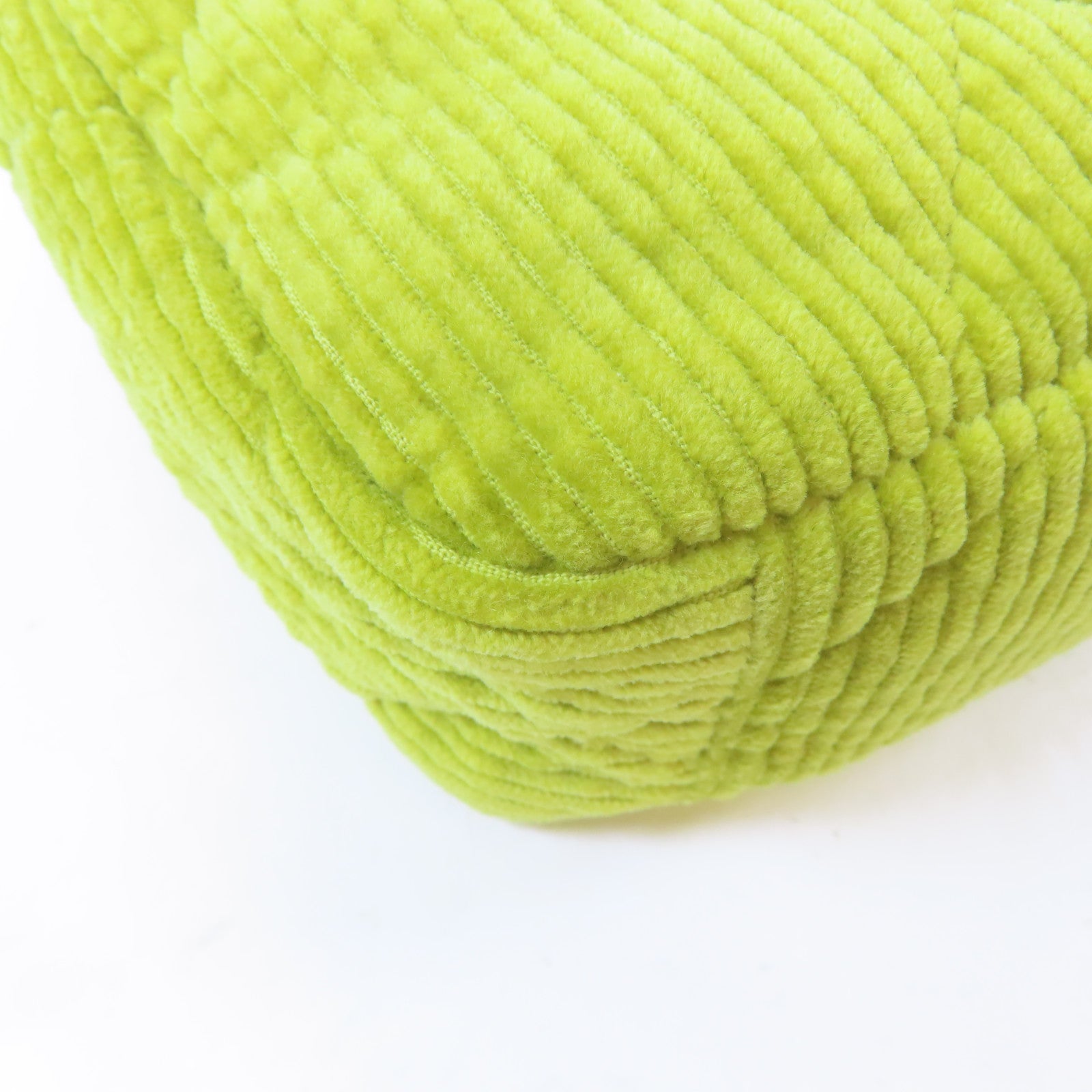 CHANEL 【激減優惠】菱格燈芯絨Chanel 19金扣/銀扣鏈帶手挽肩背兩用袋綠色