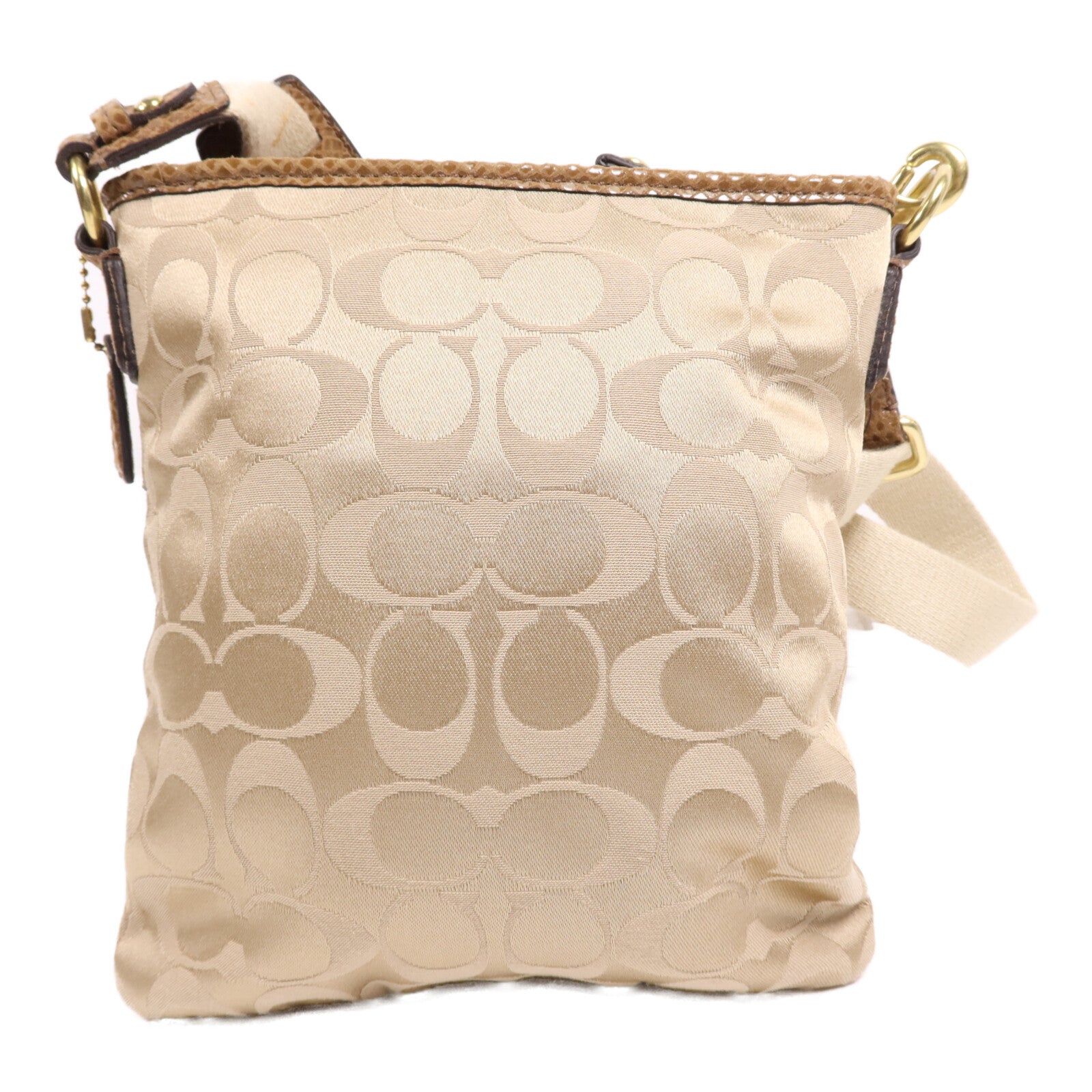 COACH 帆布Shoulder Bag金扣肩背袋