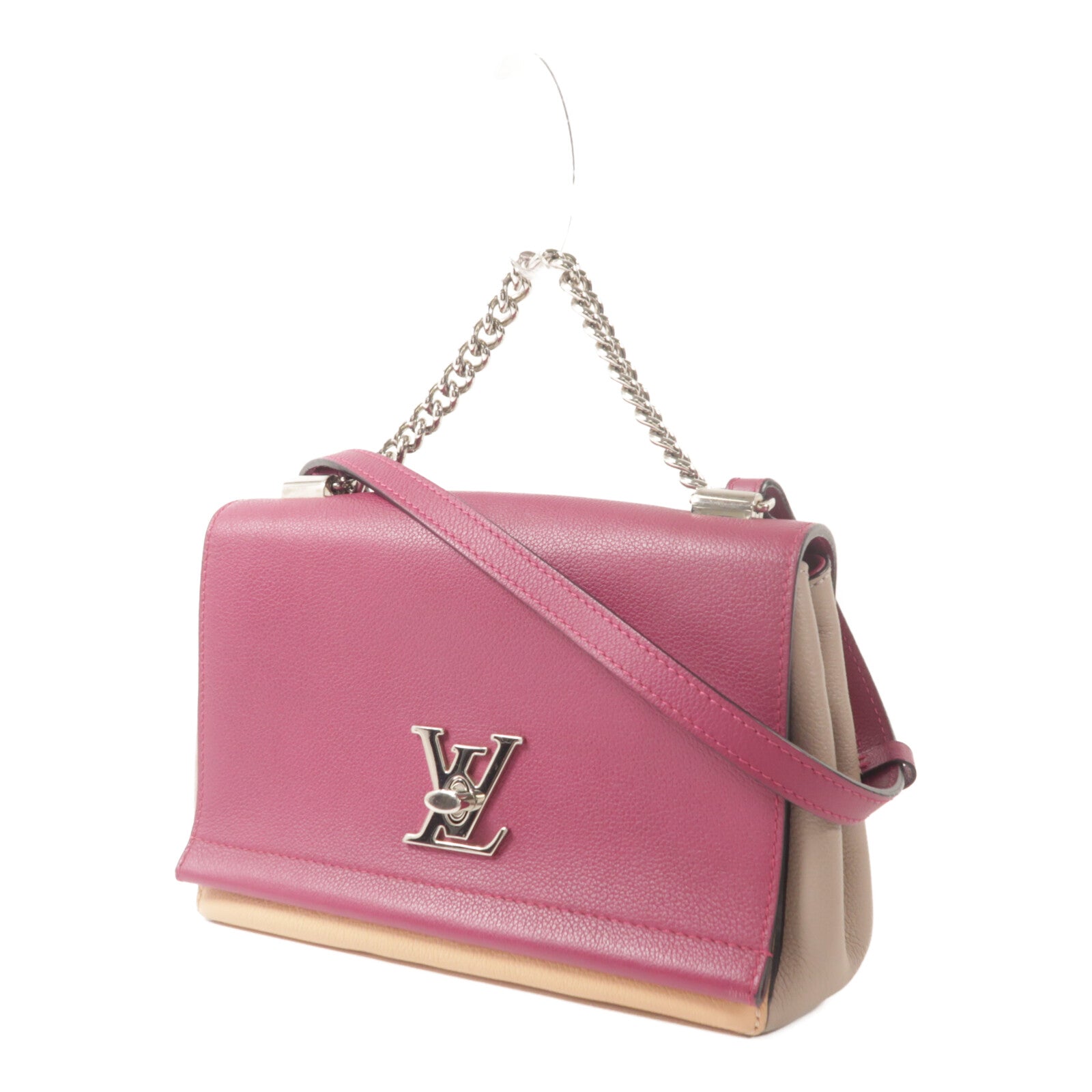 LOUIS VUITTON 牛皮皮革Lockme II BB鏈帶手挽肩背兩用袋