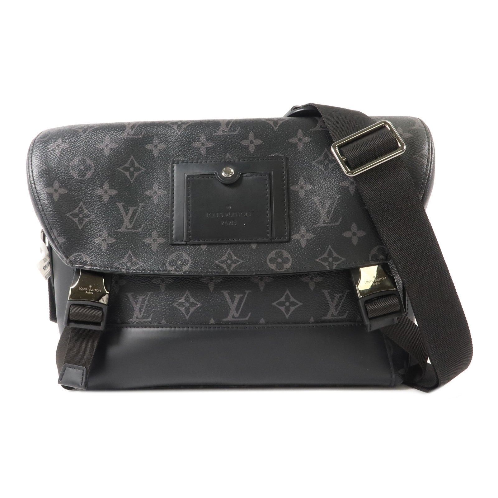 LOUIS VUITTON Monogram Eclipse Messenger PM Voyager銀扣肩背袋