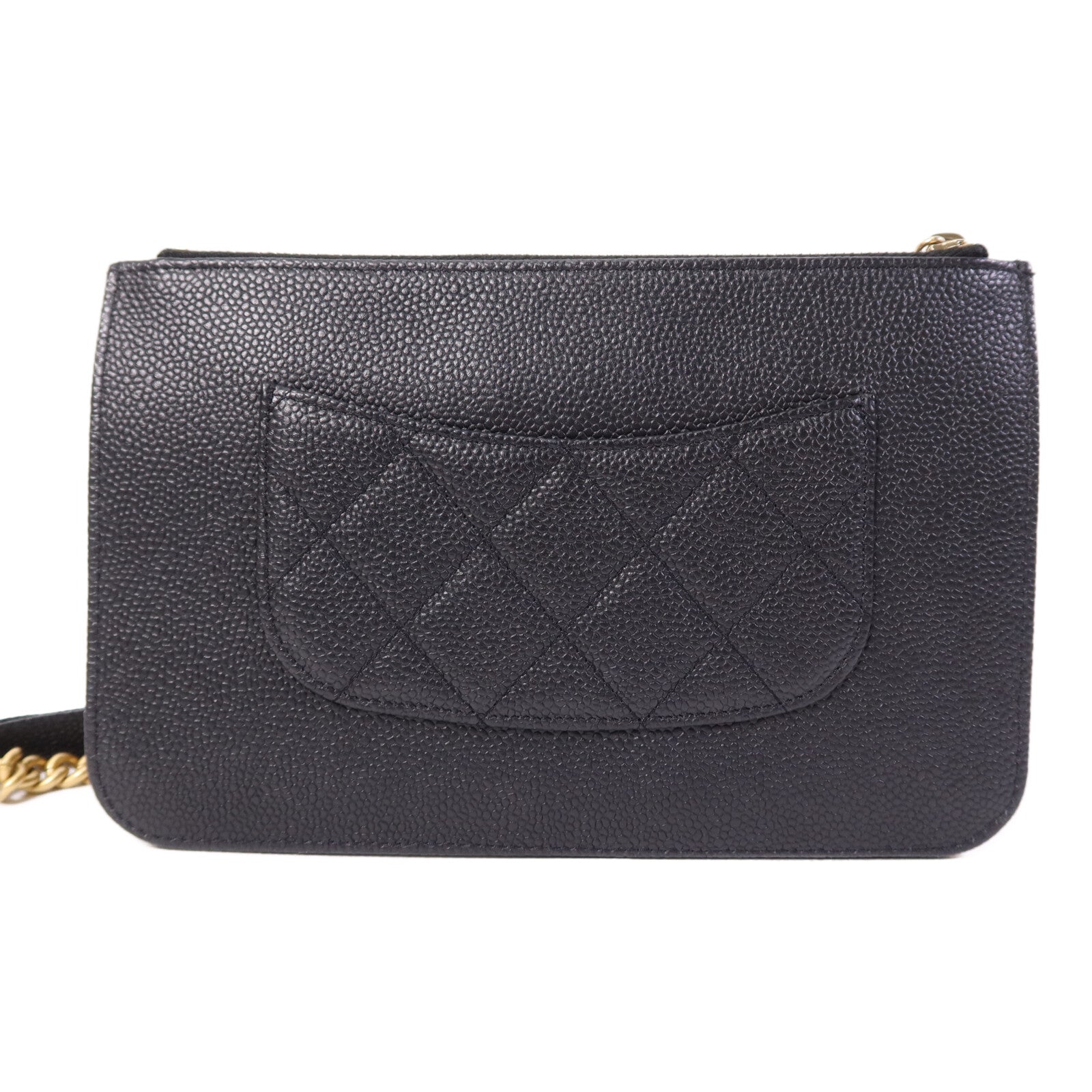 CHANEL 牛皮皮革Chain Shoulder Bag金扣鏈帶肩背袋