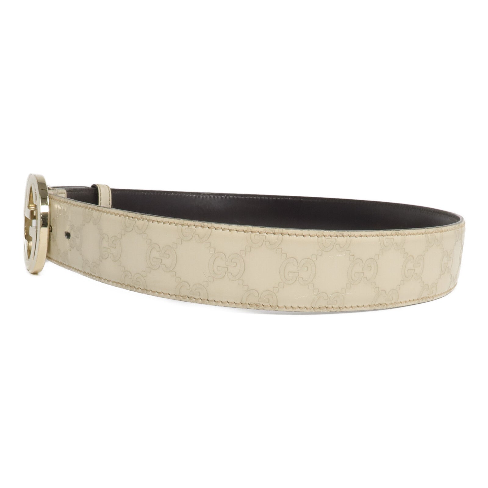 GUCCI 牛皮皮革Interlocking GG Belt皮帶