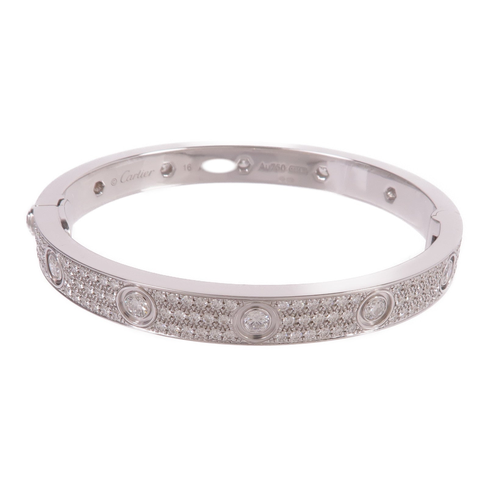 CARTIER 18K白金Love Bracelet Full Diamonds鑽石手鐲Cartier#16