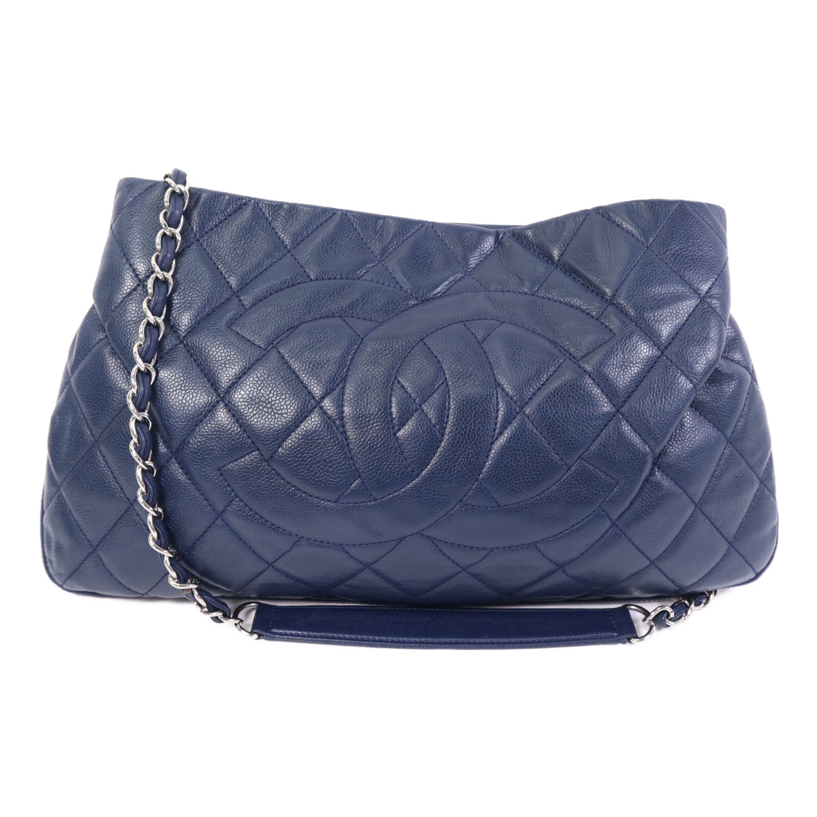 CHANEL 牛皮皮革Chain Shoulder Bag銀扣鏈帶肩背袋