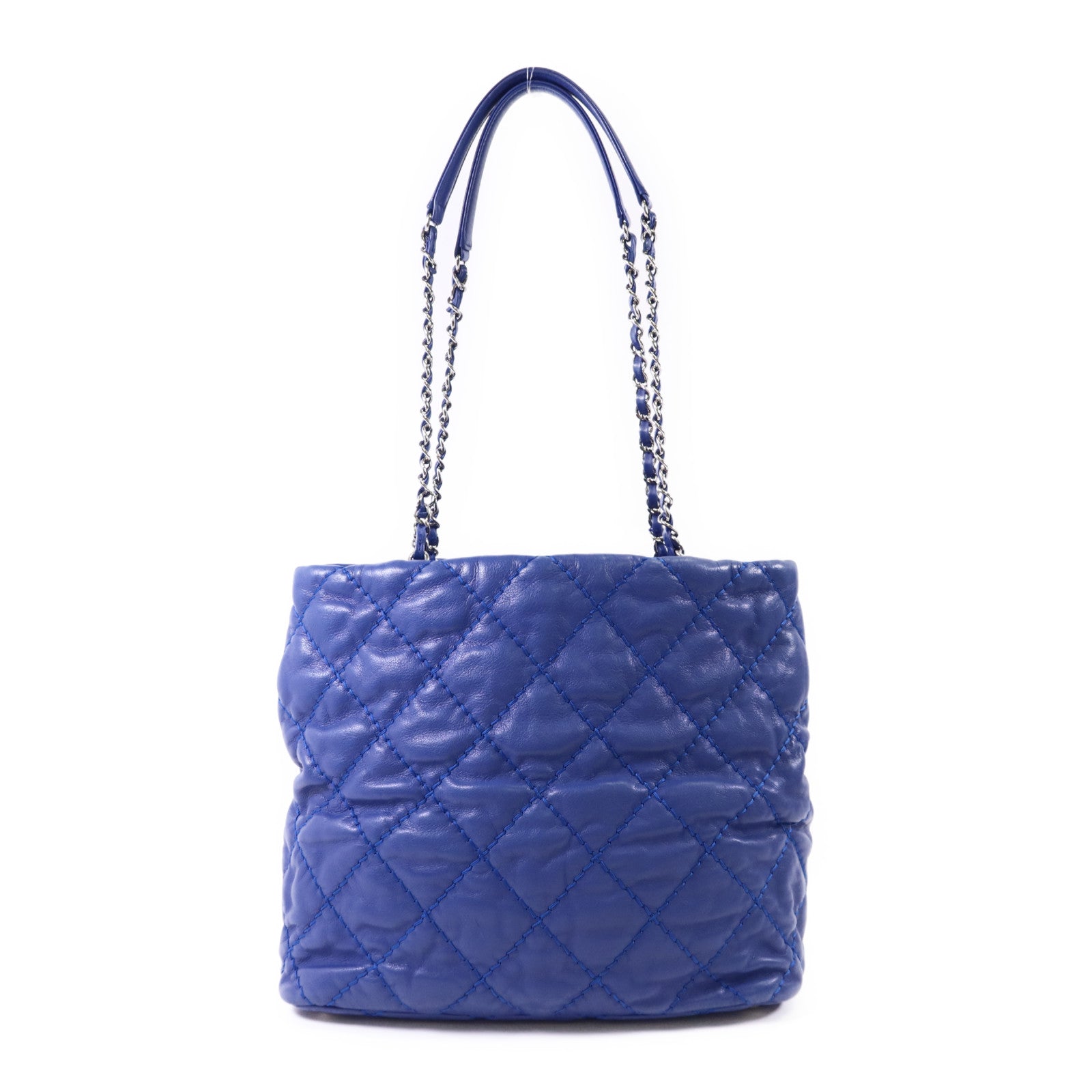 CHANEL 牛皮皮革Chain Shoulder Bag銀扣鏈帶肩背袋
