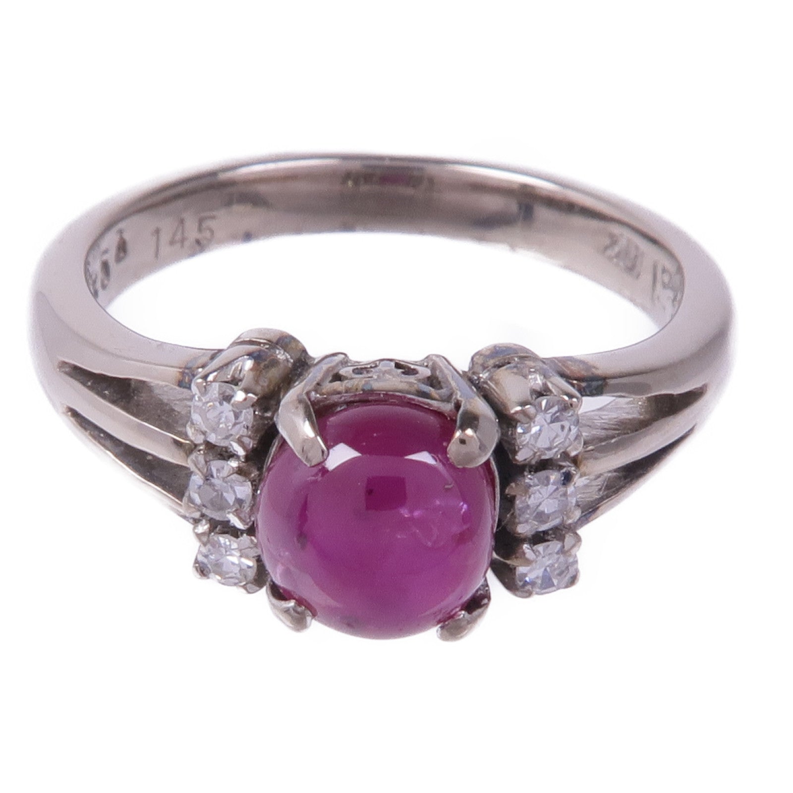 JEWELRY 【激減優惠】18K白金Ruby Diamond Ring紅寶石/鑽石戒指US#6.5