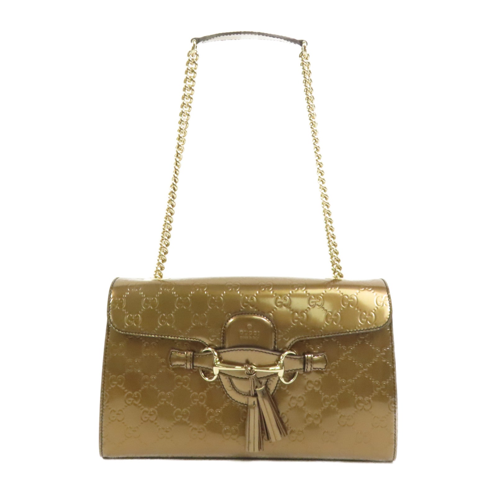 GUCCI 漆皮皮革Emily肩背袋