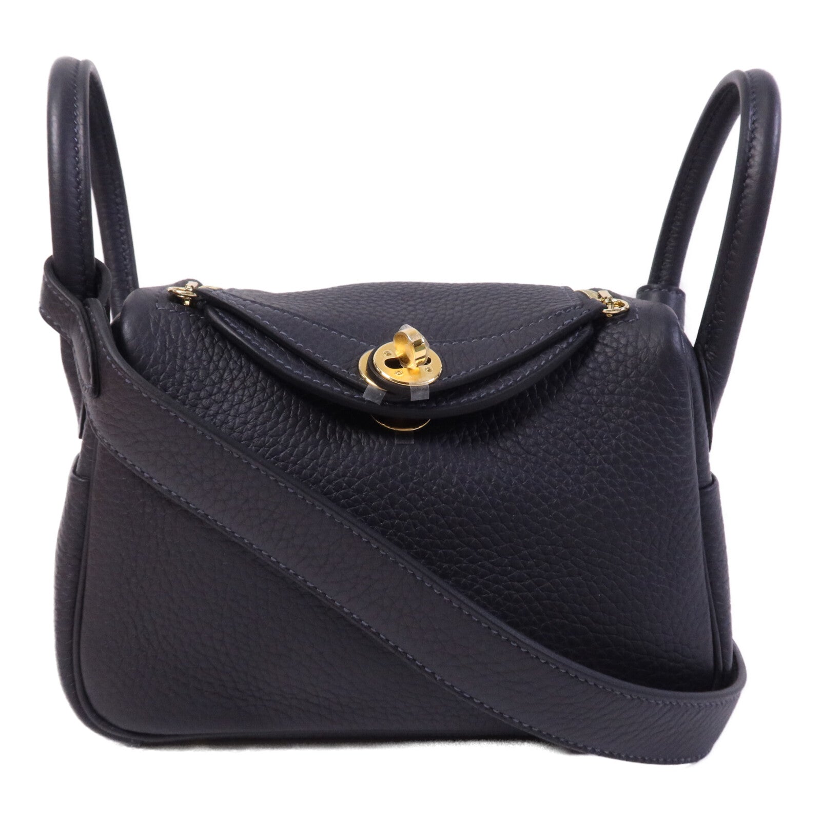 HERMES Clemence皮革Mini Lindy金扣肩背袋Caban