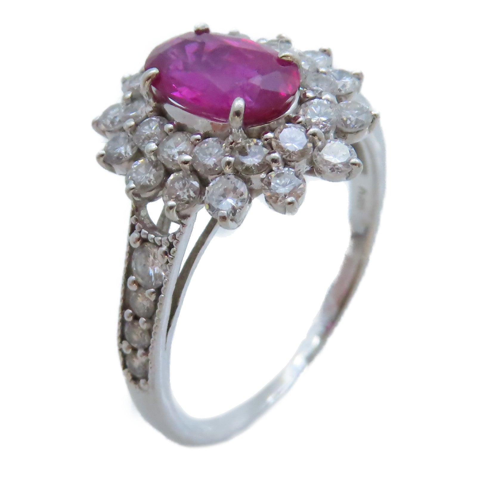 JEWELRY Ring 1.4ct Ruby 1.09ct Diamond PT900 Platinum US#7.75