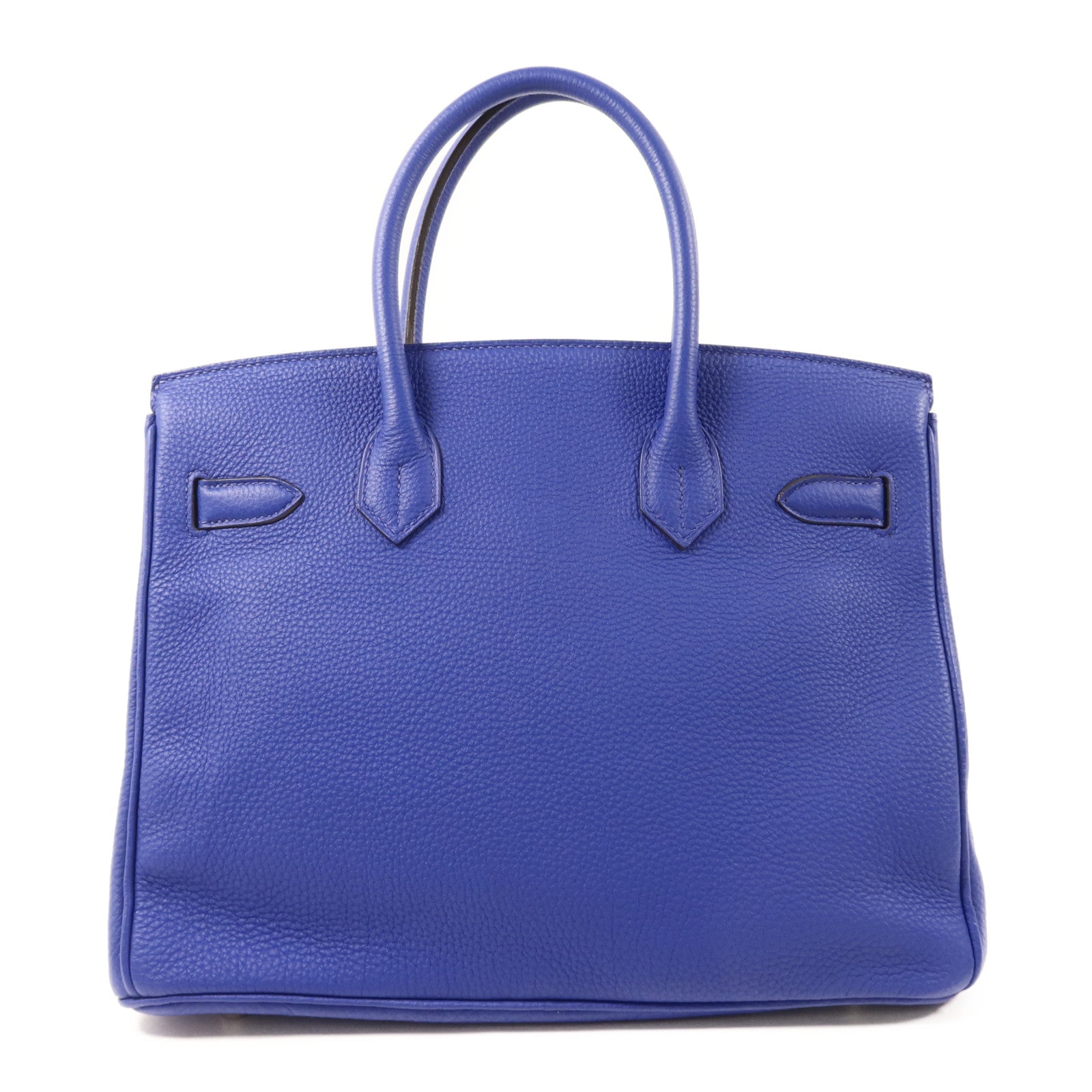 HERMES Togo皮革Birkin 30銀扣手挽袋Bleu Electrique