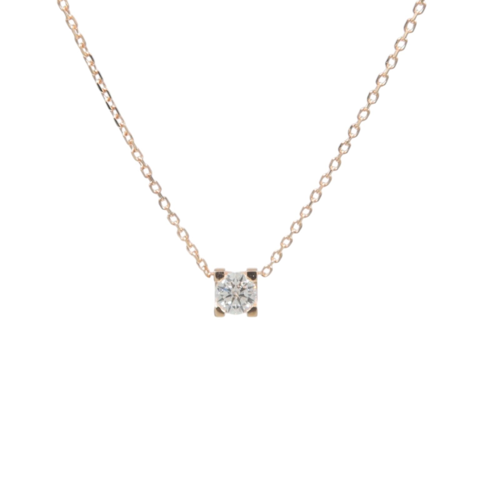 CARTIER 18K玫瑰金D'Amour鑽石項鍊
