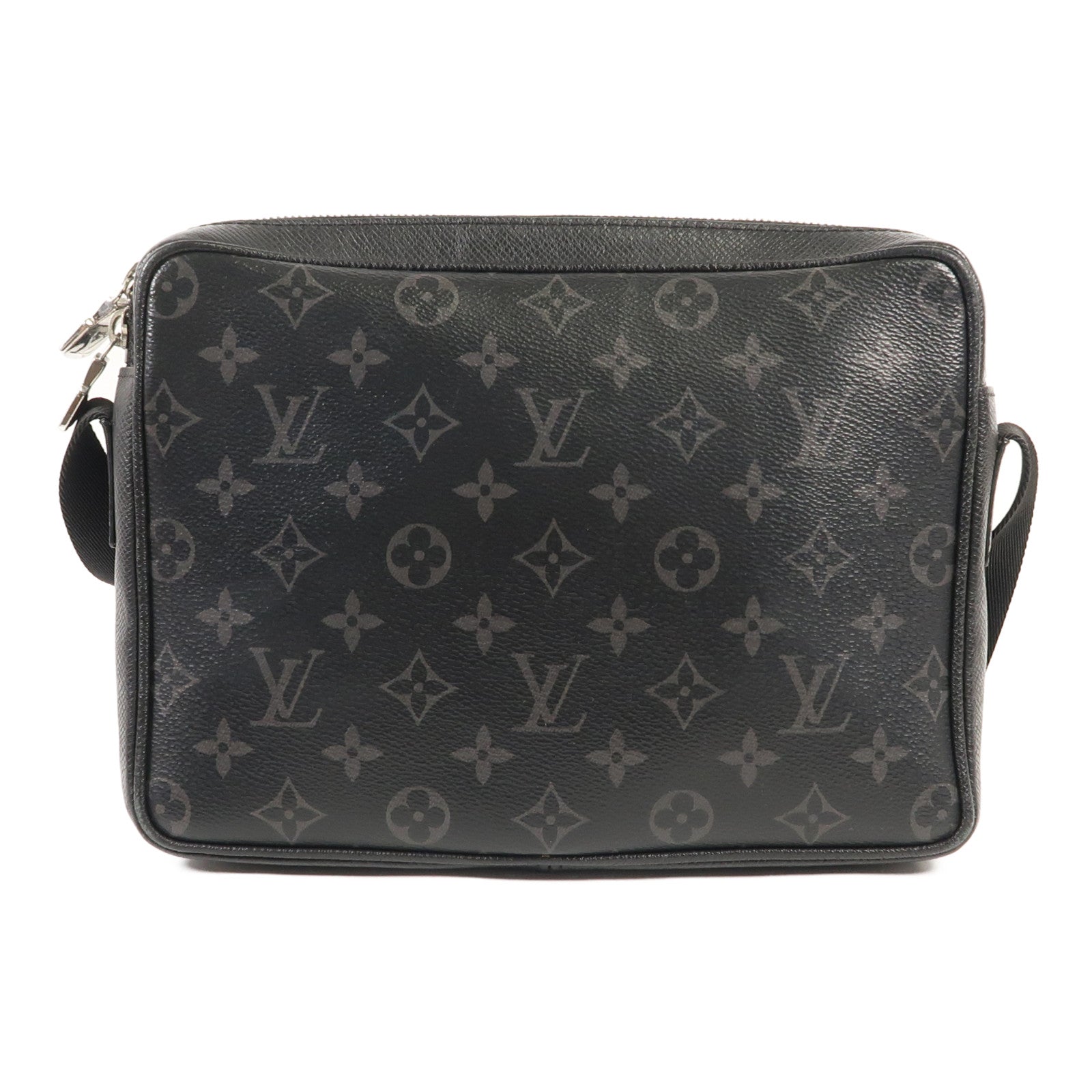LOUIS VUITTON Monogram Eclipse/Taiga Outdoor Messenger銀扣肩背袋