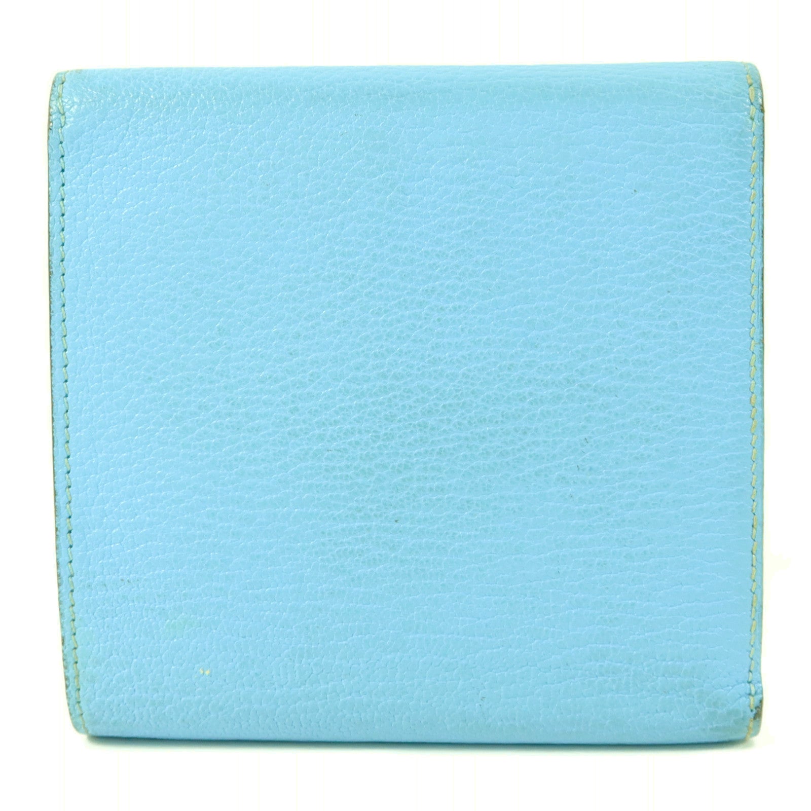 HERMES Chevre皮革Clic 12 Wallet錢包Celeste