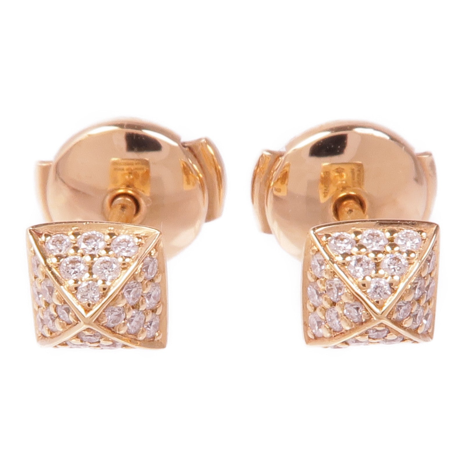 HERMES 18K玫瑰金Cloud'H Earrings鑽石耳環