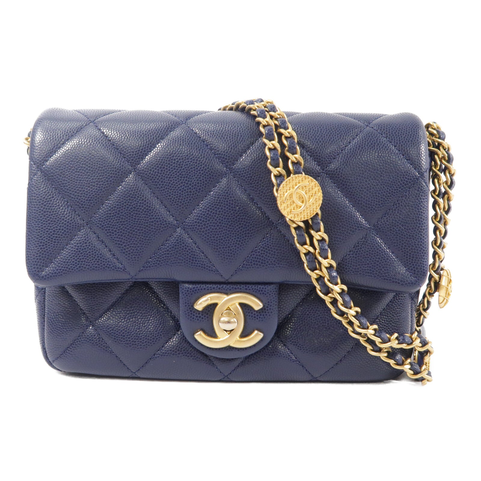 CHANEL 牛皮皮革Chain Shoulder鏈帶肩背袋