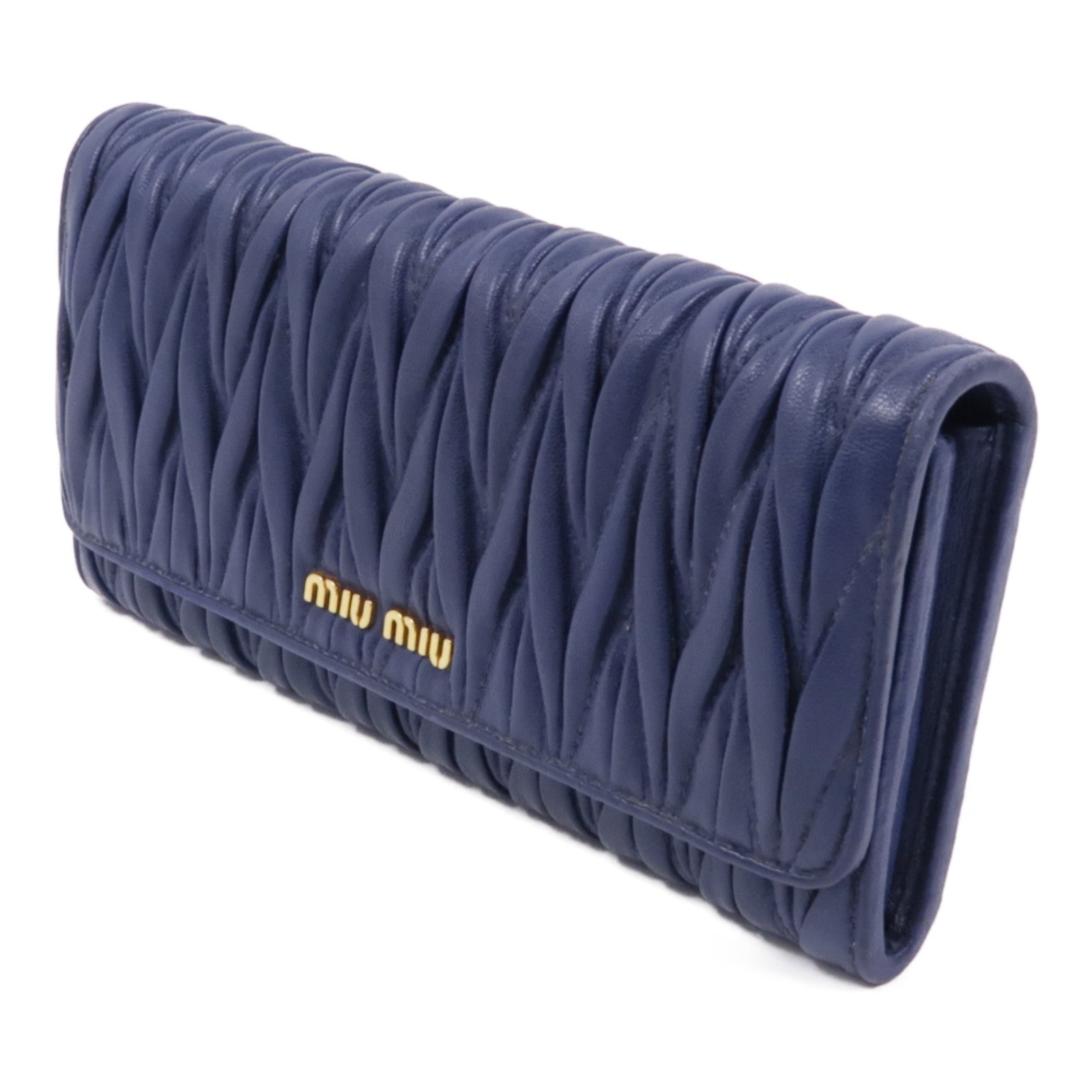 Miu Miu 牛皮皮革Matelasse Long Wallet金扣長錢包