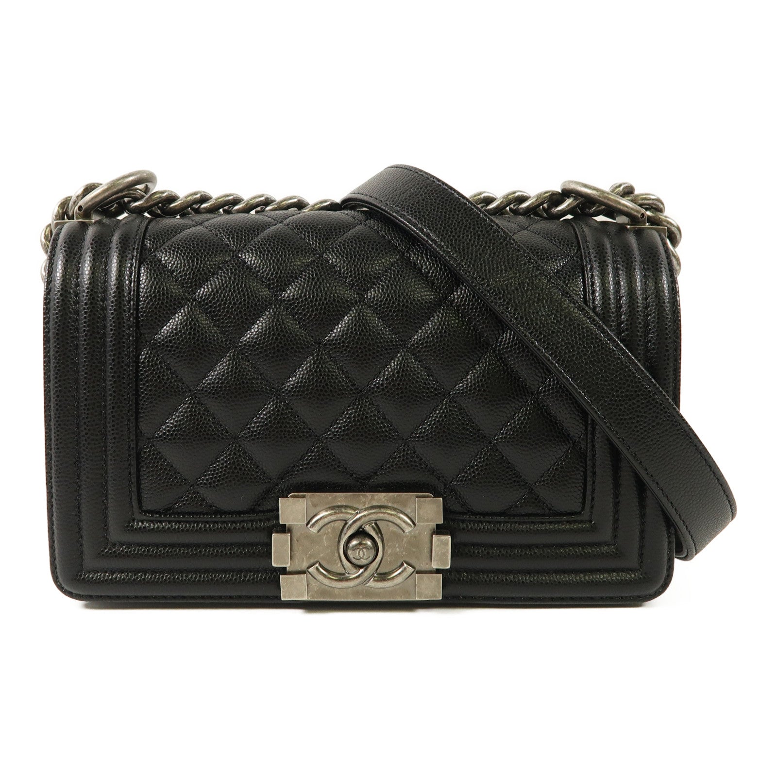 CHANEL 牛皮皮革Boy 20鏈帶肩背袋